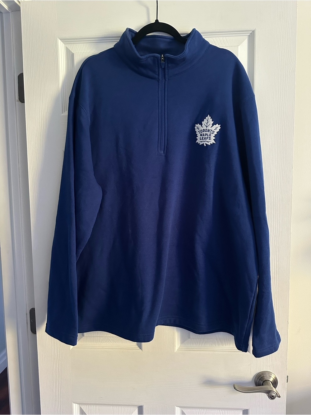 Size XXL Toronto Maple Leafs Men’s Quarter Zip Pullover Sweatshirt Blue NHL - Picture 3 of 8